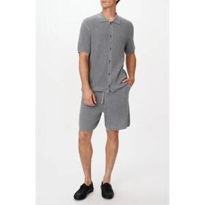 ATM Mens Merino Cotton Cashmere Blend Waffle Shorts in Heather Grey XL